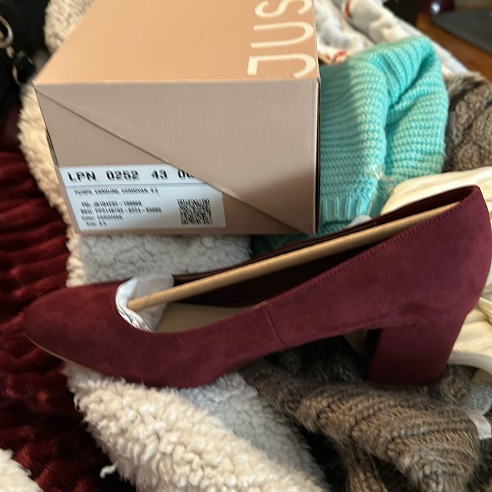 A  Wine Suede Color Pump New in Box from Just Fab